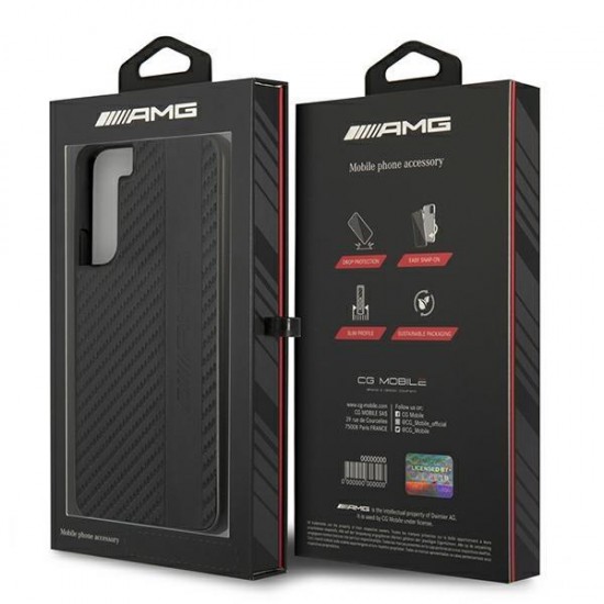 AMG Carbon Stripe&Embossed Case for Samsung Galaxy S22+ - Black