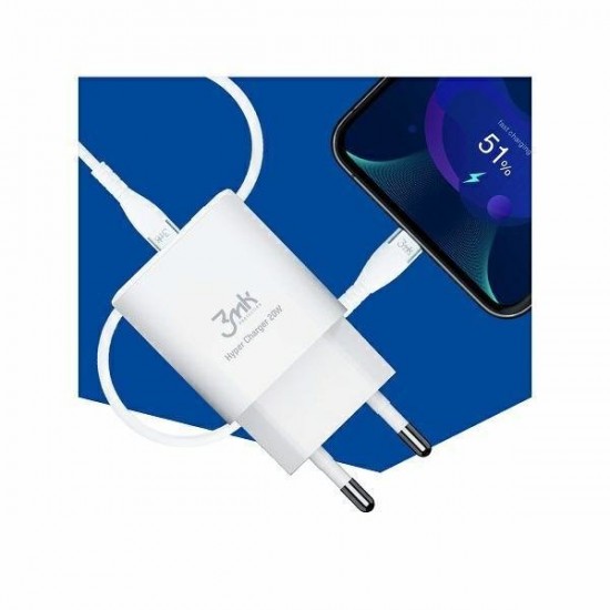 3MK HyperCharger 20W 1xUSB-C + 1xUSB-A PD / QC charger