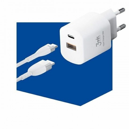 3MK HyperCharger 20W 1xUSB-C + 1xUSB-A PD / QC charger