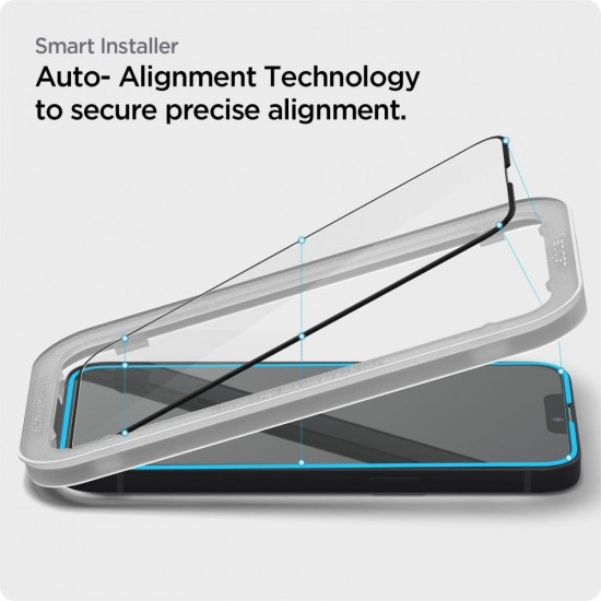 Spigen ALM Glass FC tempered glass for iPhone 13 / 13 Pro / 14 / 16e / 17e - black 2 pcs.