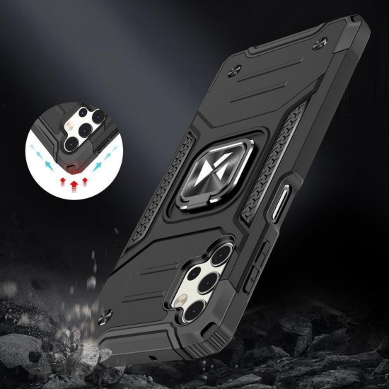 Wozinsky Ring Armor Tough Hybrid Case Cover + Magnetic Mount for Samsung Galaxy A13 5G black