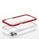 Clear 3in1 case for iPhone 13 Pro frame cover gel red