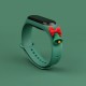 Strap Xmas for Xiaomi Mi Band 3 / 4 Christmas Silicone Strap Bracelet with Bell - Dark Green