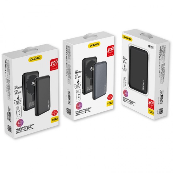 Dudao TGK1 power bank with MagSafe wireless charger 20W 10000mAh black (TGK1-black)