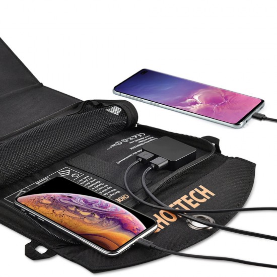 Choetech SC001 solar foldable charger 19W 2x USB-A - black