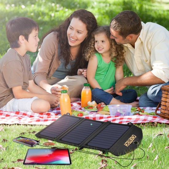 Choetech SC001 solar foldable charger 19W 2x USB-A - black
