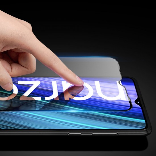 Dux Ducis 9D Tempered Glass 9H Full Screen Tempered Glass with Realme Narzo 50A frame black (case friendly)