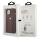 BMW Leather Curve Perforate Case for iPhone 13 - Red