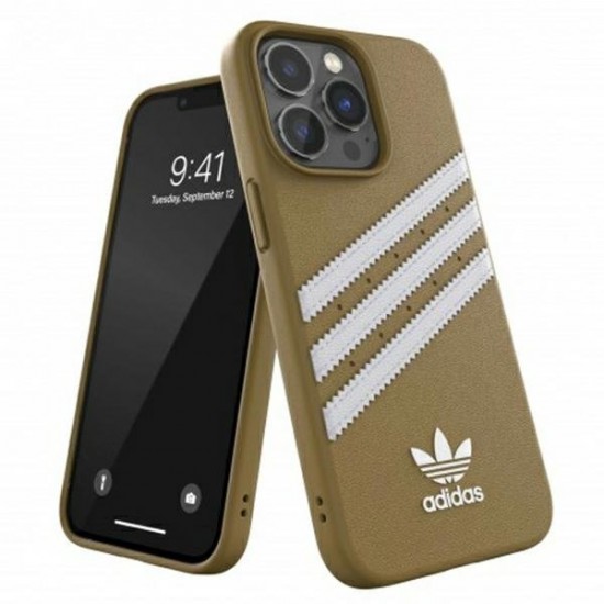 Adidas OR Molded Case PU for iPhone 13 Pro / iPhone 13 - Beige and Gold