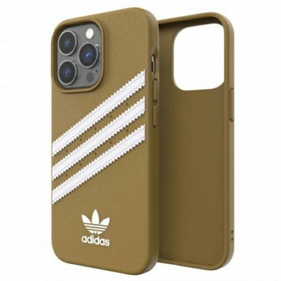 Adidas OR Molded Case PU for iPhone 13 Pro Max - Beige and Gold