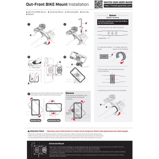 Spigen Gearlock MF100 Bike Stem Mount - Black