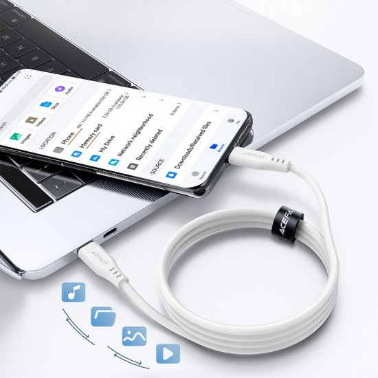 Acefast C3-03 USB-C - USB-C PD QC cable 60W 3A 480Mb/s 1.2m - white