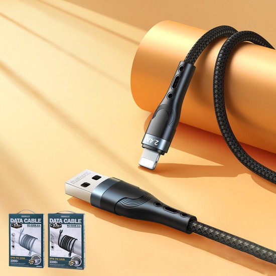 Remax USB cable - Lightning for charging and data transmission 2,4A 1m silver (RC-C006)