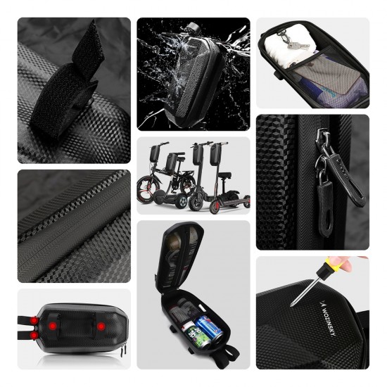Wozinsky waterproof scooter handlebar bag 4l handlebar bag black (WSB2BK)