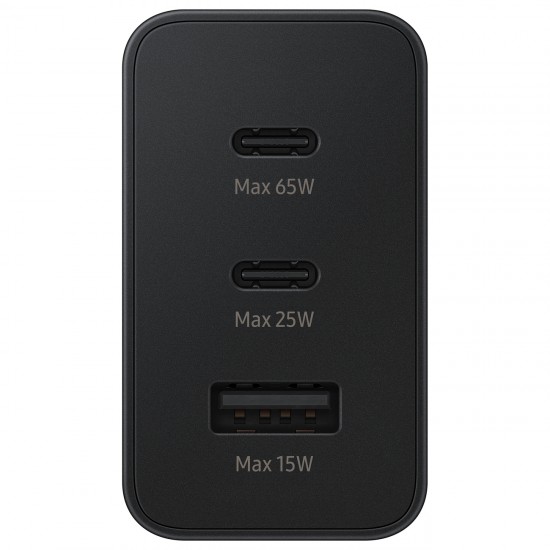 Samsung charger 2x USB Type C / USB PPS, Power Delivery PD 65W, QC 3.0, AFC, FCP black (EP-T6530NBEGEU)