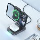 Acefast Qi Wireless Charger 15W for iPhone (with MagSafe), Apple Watch and Apple AirPods Stand Holder Magnetic Holder Black (E3 black)