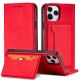 Magnet Card Case for iPhone 12 Pro Max Pouch Card Wallet Card Holder Red