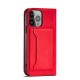 Magnet Card Case for iPhone 13 Pro Max Pouch Card Wallet Card Holder Red