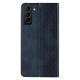 Magnet Strap Case Case for Samsung Galaxy S22 + (S22 Plus) Pouch Wallet + Mini Lanyard Pendant Blue