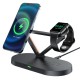 Acefast 15W Qi Wireless Charger for iPhone (with MagSafe), Apple Watch and Apple AirPods Stand Holder Magnetic Holder Black (E9 black)