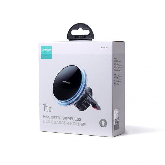Joyroom car phone holder with 15W Qi inductive charger (MagSafe compatible) for air vent, silver (JR-ZS291)