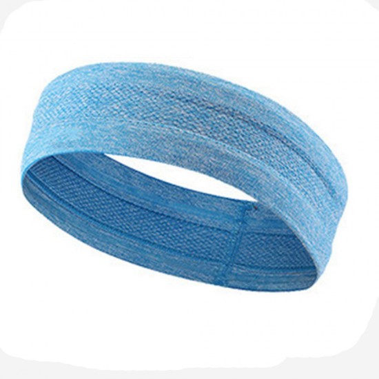 Elastic fabric headband for running fitness blue