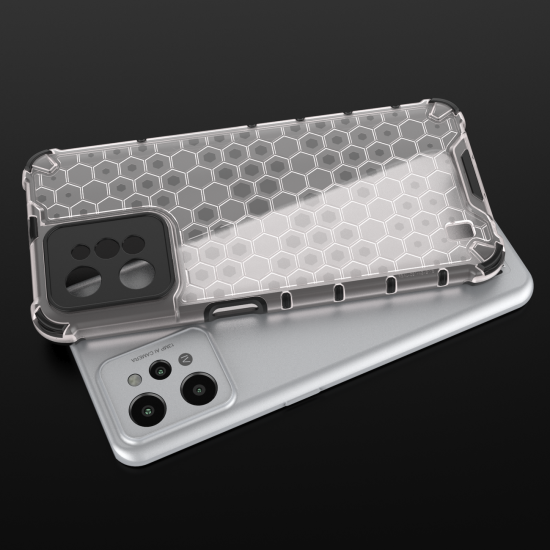 Honeycomb case armored cover with a gel frame Realme C31 transparent