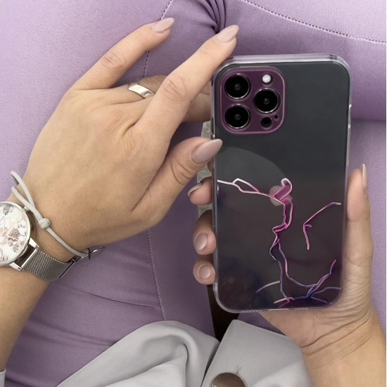 Marble Case for iPhone 12 Pro Max Gel Cover Orange Marble