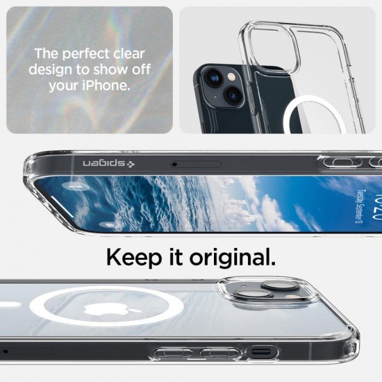 Spigen Ultra Hybrid Mag Case with MagSafe for iPhone 14 - Clear/White