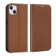 Dux Ducis Skin X2 case for iPhone 14 Plus case with magnetic flap brown