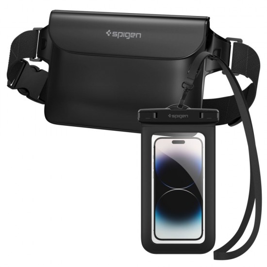 Spigen Aqua Shield A621 Waterproof Hip Bag + Floating Case - Black