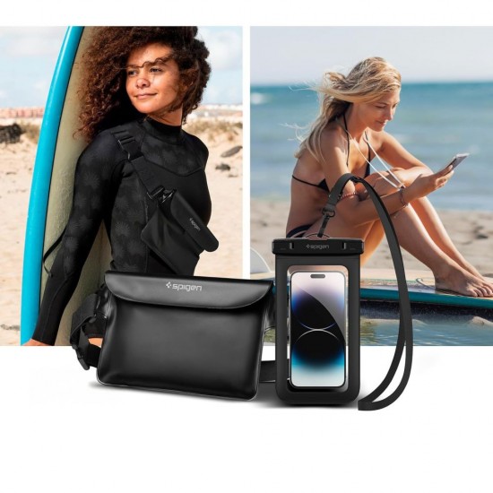 Spigen Aqua Shield A621 Waterproof Hip Bag + Floating Case - Black