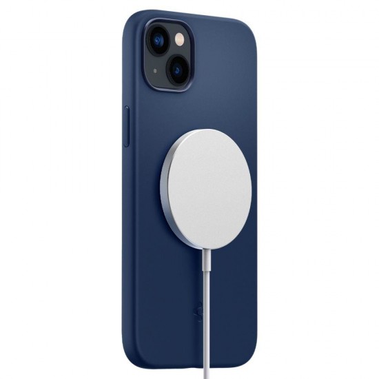 Spigen Silicone Fit Mag Case with MagSafe for iPhone 14 Plus - Blue