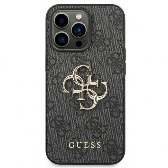 Guess 4G Big Metal Logo Case for iPhone 14 Pro - Gray