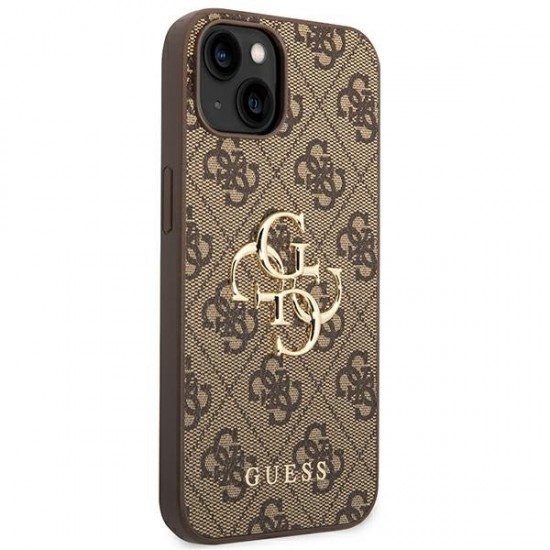 Guess 4G Big Metal Logo Case for iPhone 14 - Brown