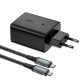 Acefast 2in1 charger GaN 65W USB Type C / USB, adapter HDMI adapter 4K 60Hz (set with cable) black (A17 black)