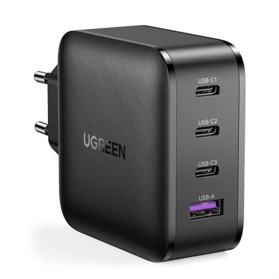 Ugreen fast charger PPS 65W USB / 3x USB Type C QC 3.0 Power Delivery SCP FCP AFC (gallium nitride) black (CD224 70774)