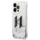 Karl Lagerfeld Liquid Glitter Big KL case for iPhone 14 Pro - silver