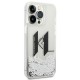 Karl Lagerfeld Liquid Glitter Big KL case for iPhone 14 Pro - silver