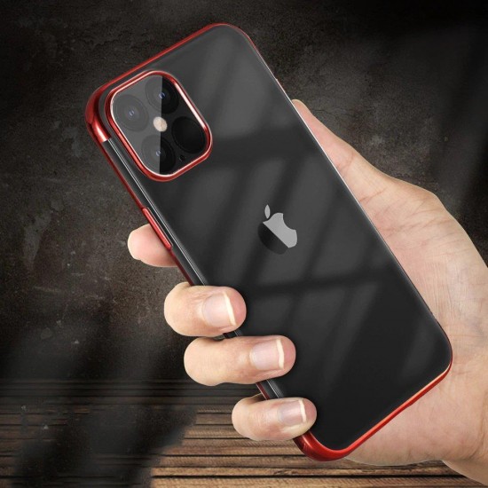 Clear Color case TPU gel cover with a metallic frame for Xiaomi Redmi Note 11S / Note 11 black