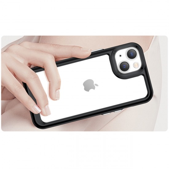 Outer Space Case iPhone 14 Plus hard cover with a gel frame black