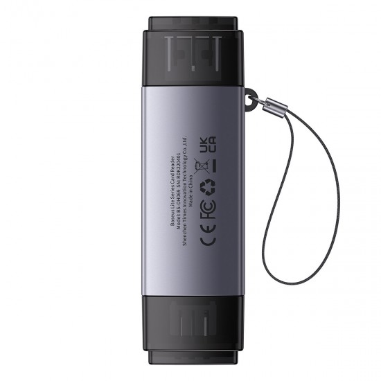 Baseus Lite Series USB-A/USB-C 3.0 SD/TF Card Reader - Gray