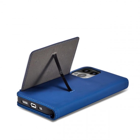 Magnet Card Case case for iPhone 14 Pro Max flip cover wallet stand blue