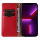 Magnet Strap Case iPhone 14 Pro Case with Flip Wallet Mini Lanyard Stand Red