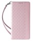 Magnet Strap Case Case for iPhone 14 Pro Flip Wallet Mini Lanyard Stand Pink