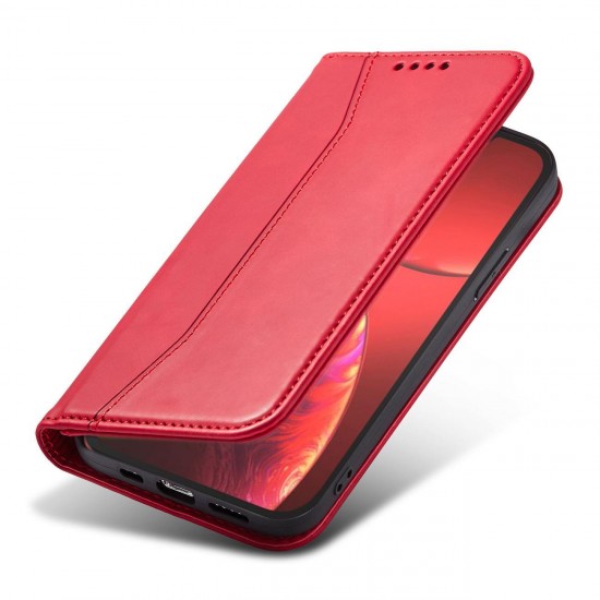 Magnet Fancy Case case for iPhone 14 Pro Max flip cover wallet stand red