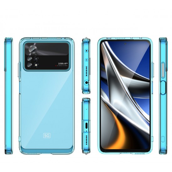 Outer Space Case for Xiaomi Poco X4 Pro 5G cover with a flexible frame blue