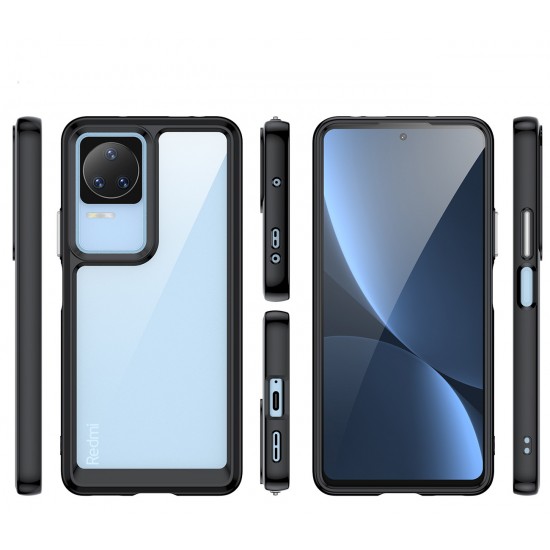 Outer Space Case for Xiaomi Poco F4 5G cover with a flexible frame blue