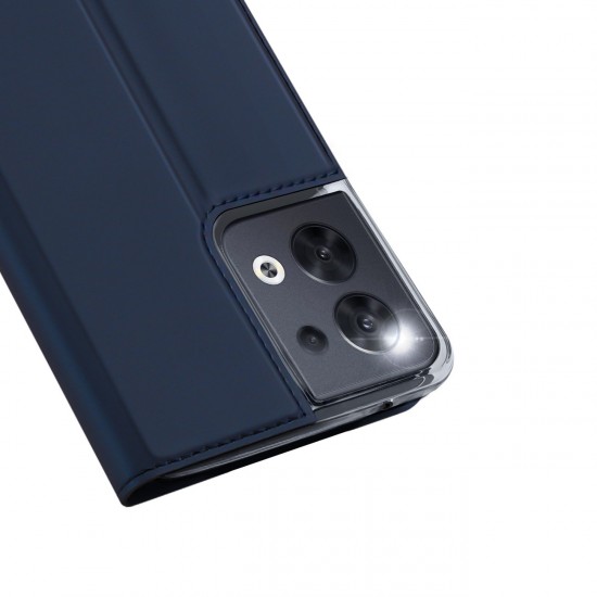 Dux Ducis Skin Pro case for Oppo Reno 8 flip cover card wallet stand blue