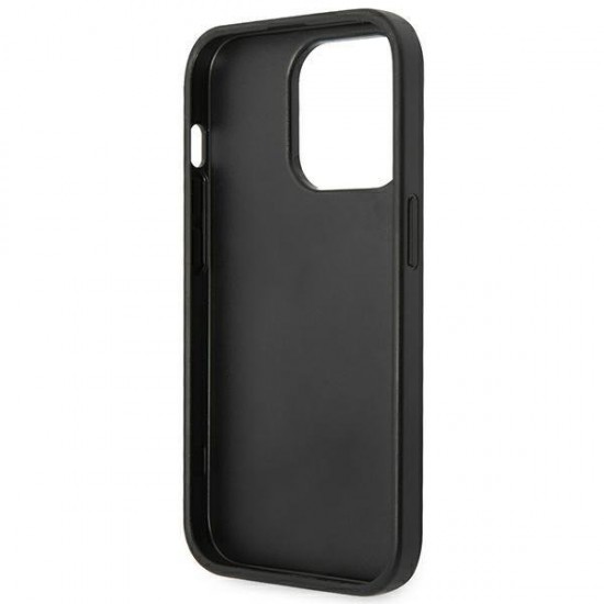Guess Saffiano Strap Case for iPhone 14 Pro - Black